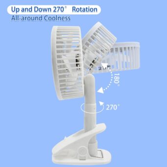 New portable 3 gears rechargeable desktop fan low noise air cooling handheld clipped circulator table fan Clip Fan USB Rechargeable Desk Fan - Image 7
