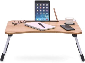 Wooden Laptop Table - Laptop Stand - Floor Table - Laptop table - Drawing Desk - Bed Tray Table Fold-able - Table Notebook Stand Reading Holder - Study Table - Portable Desk - Random Color - Image 7