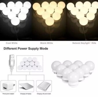 Vanity Light LED Bulbs for Makeup Mirror Stand 10 Bulbs with 3 Light Modes - Image 5
