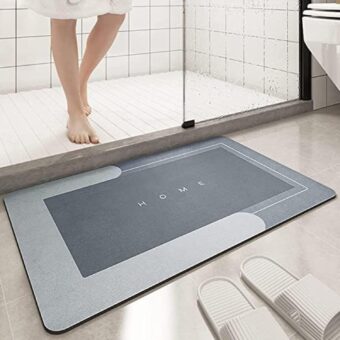 Best Quality Quick-Dry Non-Slip Home Mat – Absorbent, Washable Square Floor Mat for Bathroom, Kitchen & Entryway - Random Color - Image 3