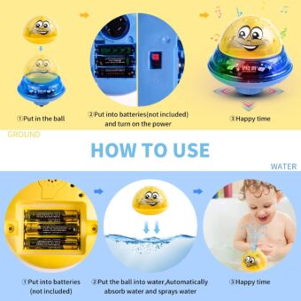 Refasy Children Bath Toys Automatic Water Spray Bathtub Toy for Kids Infant - Spray Ball - Image 2
