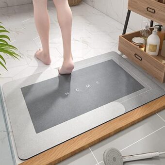 Best Quality Quick-Dry Non-Slip Home Mat – Absorbent, Washable Square Floor Mat for Bathroom, Kitchen & Entryway - Random Color - Image 5