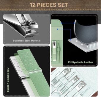 12 pcs Manicure Pedicure Kit - Care From Home - Best Quality Manicure Pedicure Kit (Random Color) - Image 4