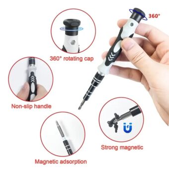 115-in-1 Precision Magnetic Screwdriver Set – Stainless Steel Flat Head Repair Tool Kit for Phones, Computers, Laptops, Watches, Eyeglasses, and Other Electronics - Tool Kit - Image 10