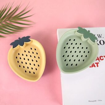 Household cartoon cute soap box plastic drainable soap box creative pattern soap box rack bathroom storage box (random color) - Image 3