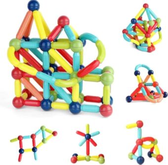 42PCS Magnetic Toys Building Blocks Set – STEM Magnet Balls and Rods Construction Kit for Kids – Educational Stacking Toy for Toddlers & Preschool Learning – Colorful Magnetic Building Sticks for Boys & Girls - Image 4