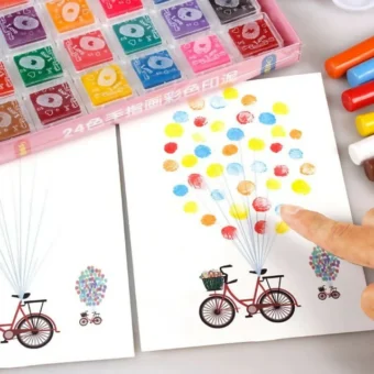 Finger Paintings for Kids | Children's Books |  Art Painting Supplies Gift,30 Sheets 12 Assorted Colors - Image 3