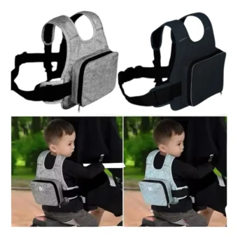 Kids SEAT Belt Bag / Children Motorcycle Strap | Breathable Baby Fall Protection Safety Strap | Adjustable Safety  (Random Color) - Image 3