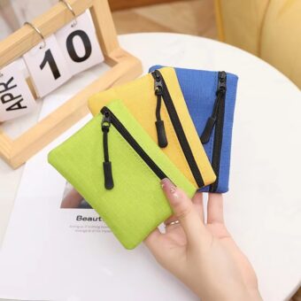 Pack Of 06 Portable Cloth Mini Pouch Zipper For Kids | Pencil Box | Cloth Pencil Box For Kids - Pouch ( Random Color ) - Image 14