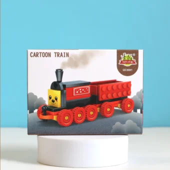 Pack Of 01 - Cartoon Train DIY Building Block Toy | Cartoon Train Block Set For Kids  - Image 7