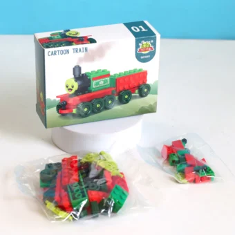 Pack Of 01 - Cartoon Train DIY Building Block Toy | Cartoon Train Block Set For Kids  - Image 6