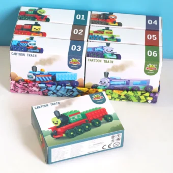 Pack Of 01 - Cartoon Train DIY Building Block Toy | Cartoon Train Block Set For Kids  - Image 4