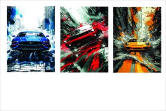 SET OF 3 CAR WALL PHOTOTYPE FRAME