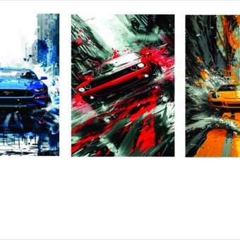 SET OF 3 CAR WALL PHOTOTYPE FRAME