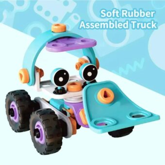 DIY Soft Rubber Building Puzzle Truck Toy Set for Kids – Creative 3D Assembly Construction Vehicle Toy with Flexible Pieces, Safe Educational STEM Learning Toy for Toddlers and Children - Random Color - Image 12