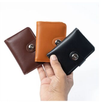Plain Rexine  Minimal Button Closure Wallet Smart Wallet for Male And Female Easy To Carry, Stylish And Slim - Random Color