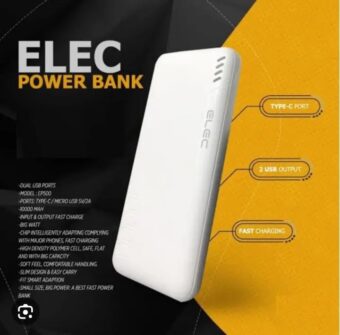 ELEC 10,000mAh Fast Charging Power Bank – White | Dual Type-A & Type-C Output | With Box - Image 8