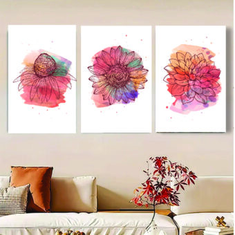 Set Of 3 Flower Frame Photo Type Frame 8x11 inches