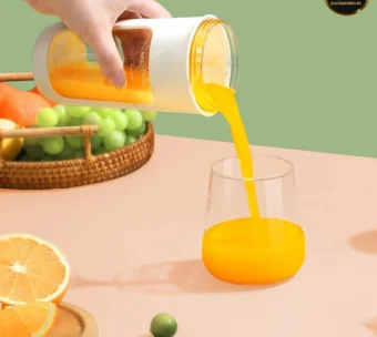 USB Rechargeable Juicer Blender- 8 Blades- Mini Portable Personal Size Juicer 350 ML (random color) - Image 11