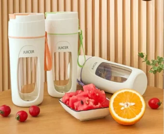 USB Rechargeable Juicer Blender- 8 Blades- Mini Portable Personal Size Juicer 350 ML (random color) - Image 12
