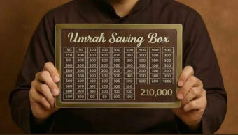 Umrah Saving Box - Box For Umrah Saving | Umrah Saving Box - Best Quality Umrah Saving Box - Umrah Saving Box Dark Brown, Wooden Money Box for Umrah - 210,000 - Image 2