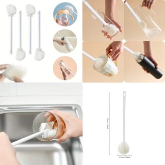 Multifunctional Silicone Bottle Brush - Eco-Friendly, Flexible, and Durable Cleaning Brush for Bottles, Cups, and Kitchenware | Soft Bristles, Long Handle - Image 3