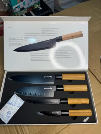 Thermomixer 4-Piece Japanese Knife Set – Self-Sharpening Blades with Wooden Handles - Image 5