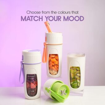 USB Rechargeable Juicer Blender- 8 Blades- Mini Portable Personal Size Juicer 350 ML (random color) - Image 8