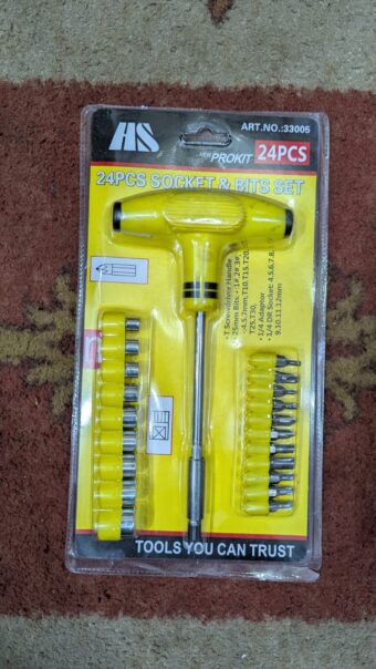 T-Bar Screwdriver Socket And Bits Set 24 Pcs - Image 2