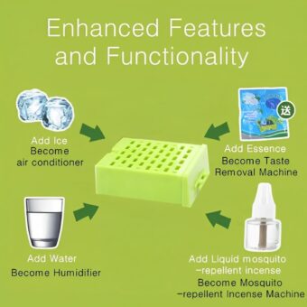 Portable Mini AC Air Cooler – USB & Battery Operated | Dual Blower with Ice Tray | Blade-less Cooling Fan for Home, Shop, Kitchen, Table & Outdoor Use - Image 6