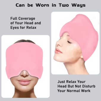 Headache Relief Hat for Migraine Relief, Tension, One Size Fits All Headache Cap with Reusable Ice Gel Pack for Puffy Eyes, Stress Relief - Image 6