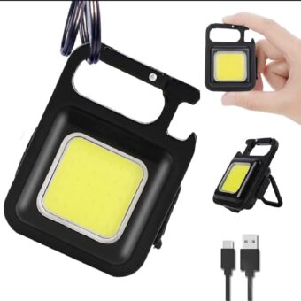 COB Small Flashlight, Keychain Work Light, USB Rechargeable, Mini LED Handheld t, 3 Light Modes Portable Pocket Light for Gift, Camping Emergency Fishing - Image 2