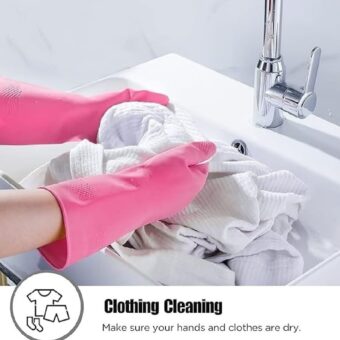 1 Pair Cleaning Gloves Kitchen waterproof Dishwashing Gloves Rubber Kitchen Gloves Antibacterial Dish Gloves