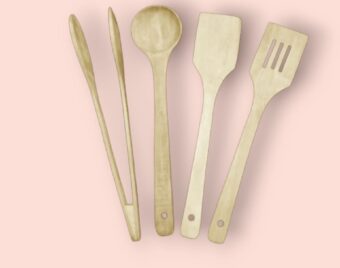 Pack of 4 – Wooden Spoon Set | Nonstick Teak Wood Kitchen Utensils for Cooking & Serving - Image 3