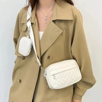 Stylish Girl's Convertible Crossbody Bag - Fashion Handbags for Ladies PU Leather Polyester Waterproof Shoulder Bags With Change Purse Trending Travel Crossbody Bag - 1 Pc, Black PU Leather - Image 2