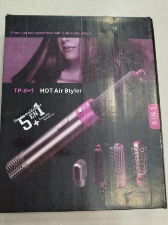 5 in 1 Electric Hair Dryer Brush | Blow Dryer Hair Comb Curling Wand Detachable Brush Kit Negative Ion Straightener Hair Curler ( Random Color) - Image 3
