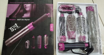 5 in 1 Electric Hair Dryer Brush | Blow Dryer Hair Comb Curling Wand Detachable Brush Kit Negative Ion Straightener Hair Curler ( Random Color) - Image 4