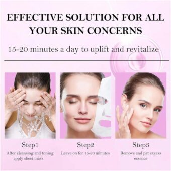 Pack Of 05 - Anti-Wrinkle Face Sheet Mask | Anti Aging Hydrating Anti-acne Repairing Brightening Moisturizing Retinol Serum Facial Mask - Image 7