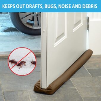 Twin DooTwin Door Foam Draft Protector - Door Air Lock Foam For Cold Air Window Shutters, Dust Barriers, Insect Repellent (Brown Color)