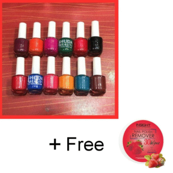 06 Pcs Huda Beauty Nail Paint With Free Nail Polish Remover, Pack of 2 | Best Quality Nail Polish with Nail Polish Remover - Multicolor - Image 4