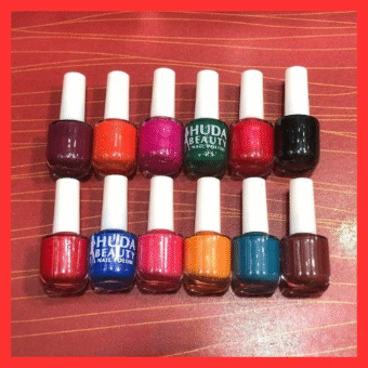 06 Pcs Huda Beauty Nail Paint With Free Nail Polish Remover, Pack of 2 | Best Quality Nail Polish with Nail Polish Remover - Multicolor - Image 5