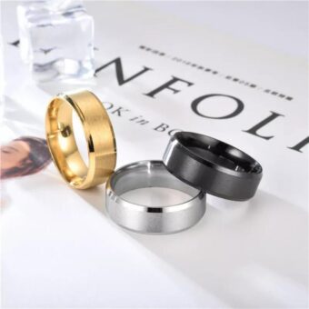 Pack Of 3  gold plated & silver plated band rings For Unisex - Image 3