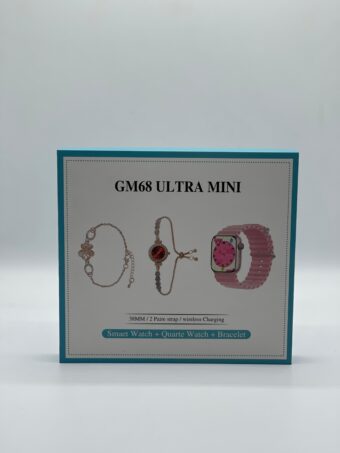 GM68 Ultra Mini Smartwatch + Quartz Bracelet Watch Combo | Wireless Charging | Stylish Dual Watch Set  - Image 8