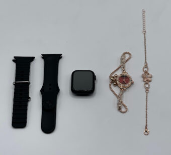 GM68 Ultra Mini Smartwatch + Quartz Bracelet Watch Combo | Wireless Charging | Stylish Dual Watch Set  - Image 6
