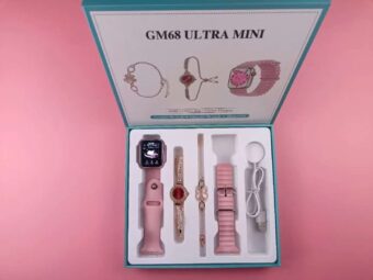 GM68 Ultra Mini Smartwatch + Quartz Bracelet Watch Combo | Wireless Charging | Stylish Dual Watch Set  - Image 5