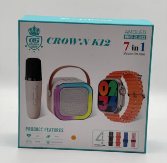 Crown K12 Watch & Speaker Set - Best Quality Speaker Set & Watch Set | Watch with Karaoke Speaker | Watch with 4 Multiple Random Color Straps - Image 2