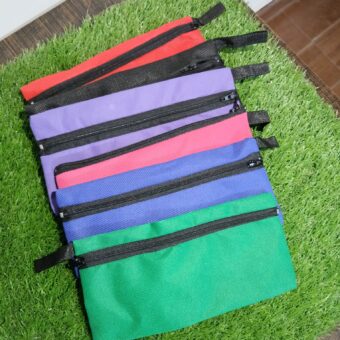 Pack Of 06 Portable Cloth Mini Pouch Zipper For Kids | Pencil Box | Cloth Pencil Box For Kids - Pouch ( Random Color ) - Image 6