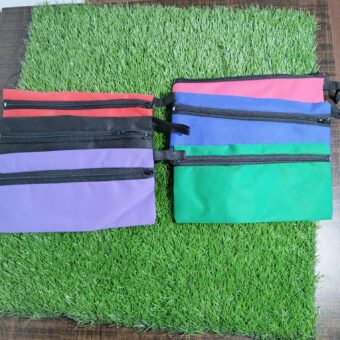 Pack Of 06 Portable Cloth Mini Pouch Zipper For Kids | Pencil Box | Cloth Pencil Box For Kids - Pouch ( Random Color ) - Image 4