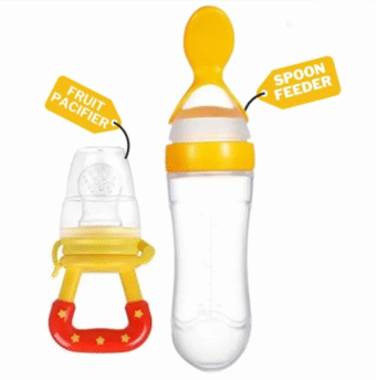 Food Pacifier + Feeder Spoon/ Fresh Fruit Food Baby , Feeding Safe Fruit Feeder ,  (random color) - Image 3