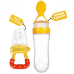 Food Pacifier + Feeder Spoon/ Fresh Fruit Food Baby , Feeding Safe Fruit Feeder (random color)